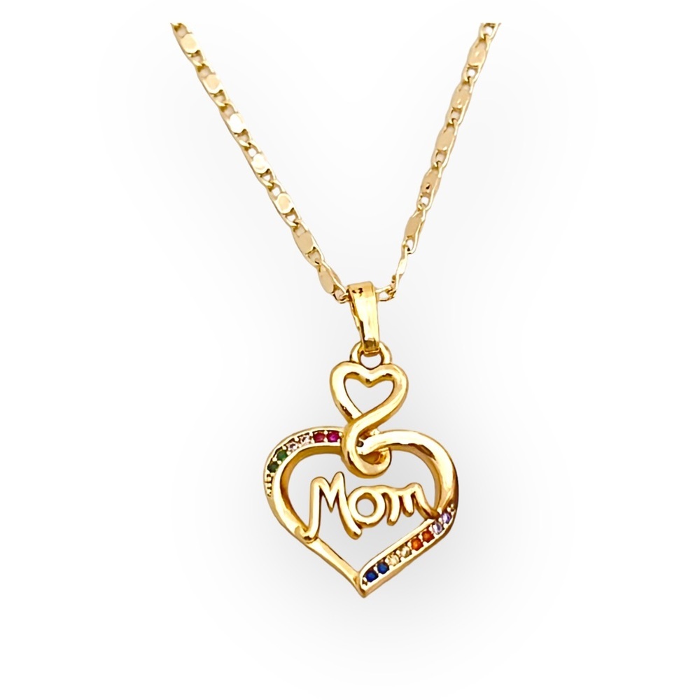 Mom Heart Goldfilled Necklace - Picture 2 of 4